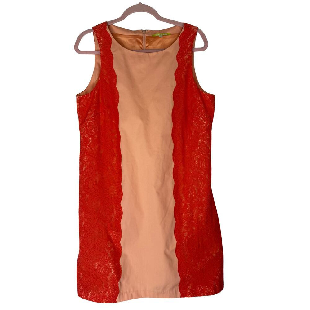 Gianni Bini Bright Peach Orange Sleeveless A-line Sheath To Knee Dress Size 12